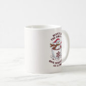 Mug Bonhomme de neige drôle Vacances de Noël (Devant droit)