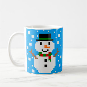 Mug Bonhomme de neige en Pixel Art