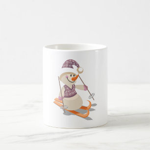 Mug Bonhomme de neige faisant du ski
