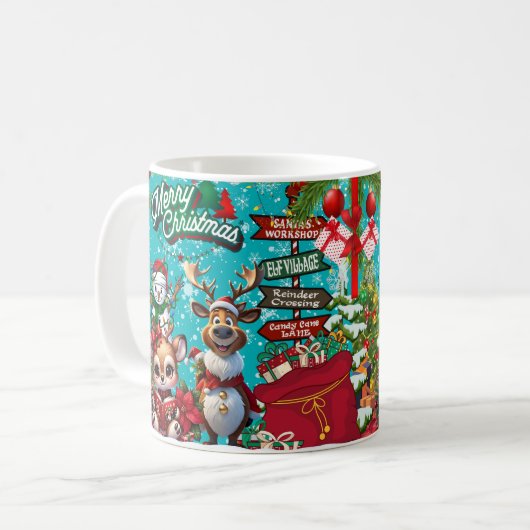 Mug bonhomme de neige, joyeux (Devant gauche)