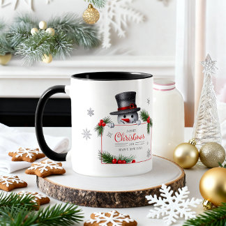 Mug Bonhomme de neige joyeux Noël Nouvel An Vœux