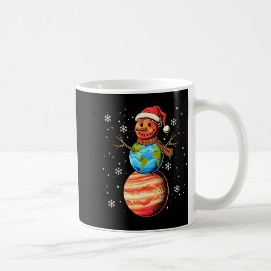 Mug Bonhomme de neige Planètes Espace Drôle Noël Astro (Droite)