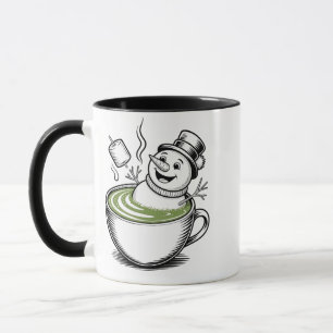 Mug Bonhomme de neige prenant un bain à la Macha Noël