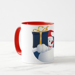 Mug Bonhomme de neige remet un cadeau...