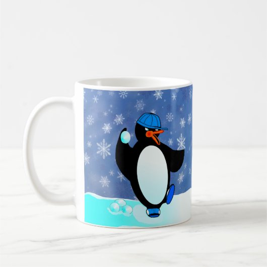 Mug Bonhomme de neige sans tête ! Pingouin vilain ! (Gauche)