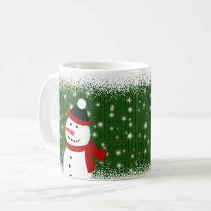 Mug Bonhommes de neige avec écharpes rouges Art de Noë