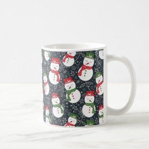 Mug Bonhommes de neige détendus - motif de Noël rouge