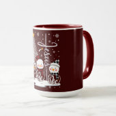 Mug Bonhommes de neige et Arbre de Lumière avec le Nom (Devant droit)