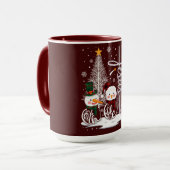Mug Bonhommes de neige et Arbre de Lumière avec le Nom (Devant gauche)
