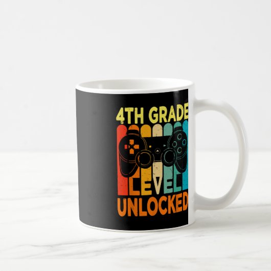 Mug Bonjour 4e classe Jeu vidéo déverrouillé Retour à (Droite)