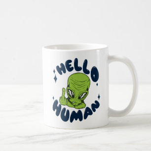 Mug Bonjour Alien drôle humain