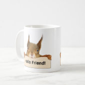 Mug Bonjour ami Funny Squirrel Face (Devant gauche)