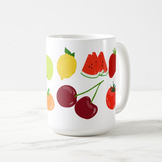 Mug Bonjour, amis fruitiers (Devant droit)