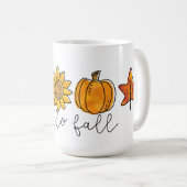 Mug Bonjour Automne Acorn Sunflower Feuilles et Citrou (Devant droit)