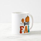 Mug Bonjour Automne Citrouille Et Feuilles Automne Pos (Devant droit)
