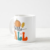 Mug Bonjour Automne Citrouille Et Feuilles Automne Pos (Devant gauche)