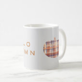 Mug Bonjour automne citrouille plaid terre cuite crème (Devant droit)
