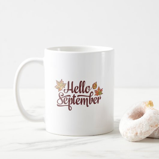 Mug Bonjour automne de septembre (Avec donut)