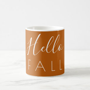 Mug Bonjour Automne Orange Minimaliste Automne
