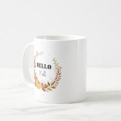 Mug Bonjour Automne Rustique Citrouille – Cozy Farmhou (Devant gauche)