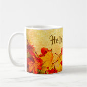 Mug Bonjour Automne Rustique Rouge Feuilles Orange Pap (Gauche)
