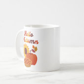 Mug Bonjour Automne Sunflower Pie Citrouille Thanksgiv (Devant gauche)