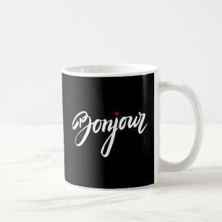 Mug Bonjour avec un coeur rouge