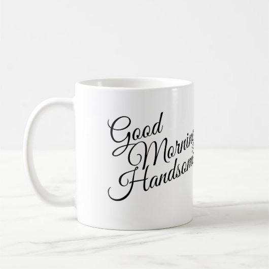 Mug Bonjour Beau Noir & Blanc (Gauche)