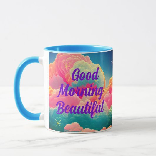 Mug Bonjour Beau Nuages Pastel (Gauche)
