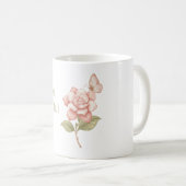 Mug Bonjour Beau Papillon Rose Rose (Devant droit)