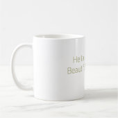 Mug Bonjour Beau Papillon Rose Rose (Gauche)