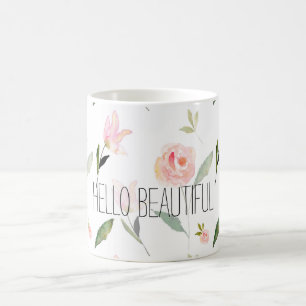Mug Bonjour belle aquarelle florale