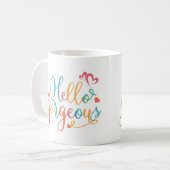 Mug Bonjour belle multicolore (Devant gauche)