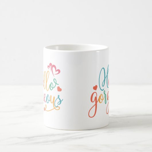 Mug Bonjour belle multicolore (Centre)