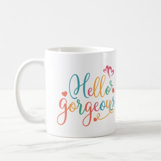 Mug Bonjour belle multicolore (Gauche)