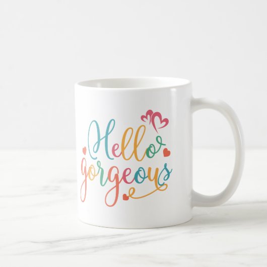 Mug Bonjour belle multicolore (Droite)