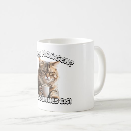 Mug Bonjour, chat de mauvaise humeur (Devant droit)