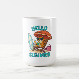 Mug Bonjour Chat d'été T-Shirt - Joli cadeau Cartoon B