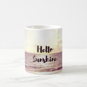 Mug "Bonjour citation de photo de soleil"