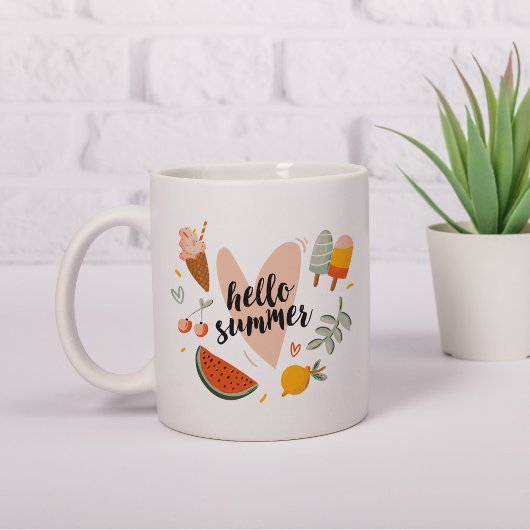 Mug Bonjour Citation Été Coloré Mignonne