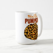 Mug Bonjour Citrouille - Automne Empreinte de léopard (Devant droit)