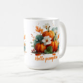 Mug Bonjour Citrouille Automne Floral Design (Devant droit)