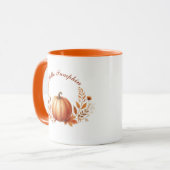 Mug Bonjour Citrouille Automne Texte Customisé (Devant gauche)