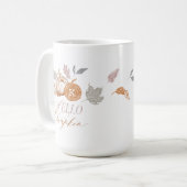 Mug Bonjour Citrouille Festive Automne Feuilles d'auto (Devant gauche)