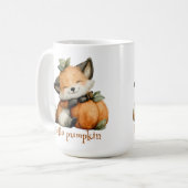 Mug Bonjour Citrouille mignon Fox Halloween Design (Devant gauche)