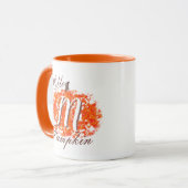 Mug Bonjour Citrouille Monogramme Abstrait Leaves Auto (Devant gauche)