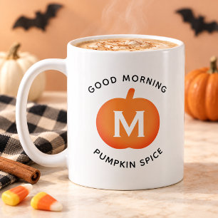 Mug Bonjour Citrouille Spice Orange Monogramme Citroui