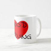 Mug Bonjour coeur rouge (Devant droit)