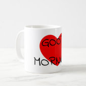 Mug Bonjour coeur rouge (Devant gauche)