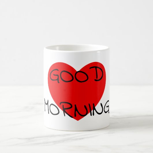 Mug Bonjour coeur rouge (Centre)